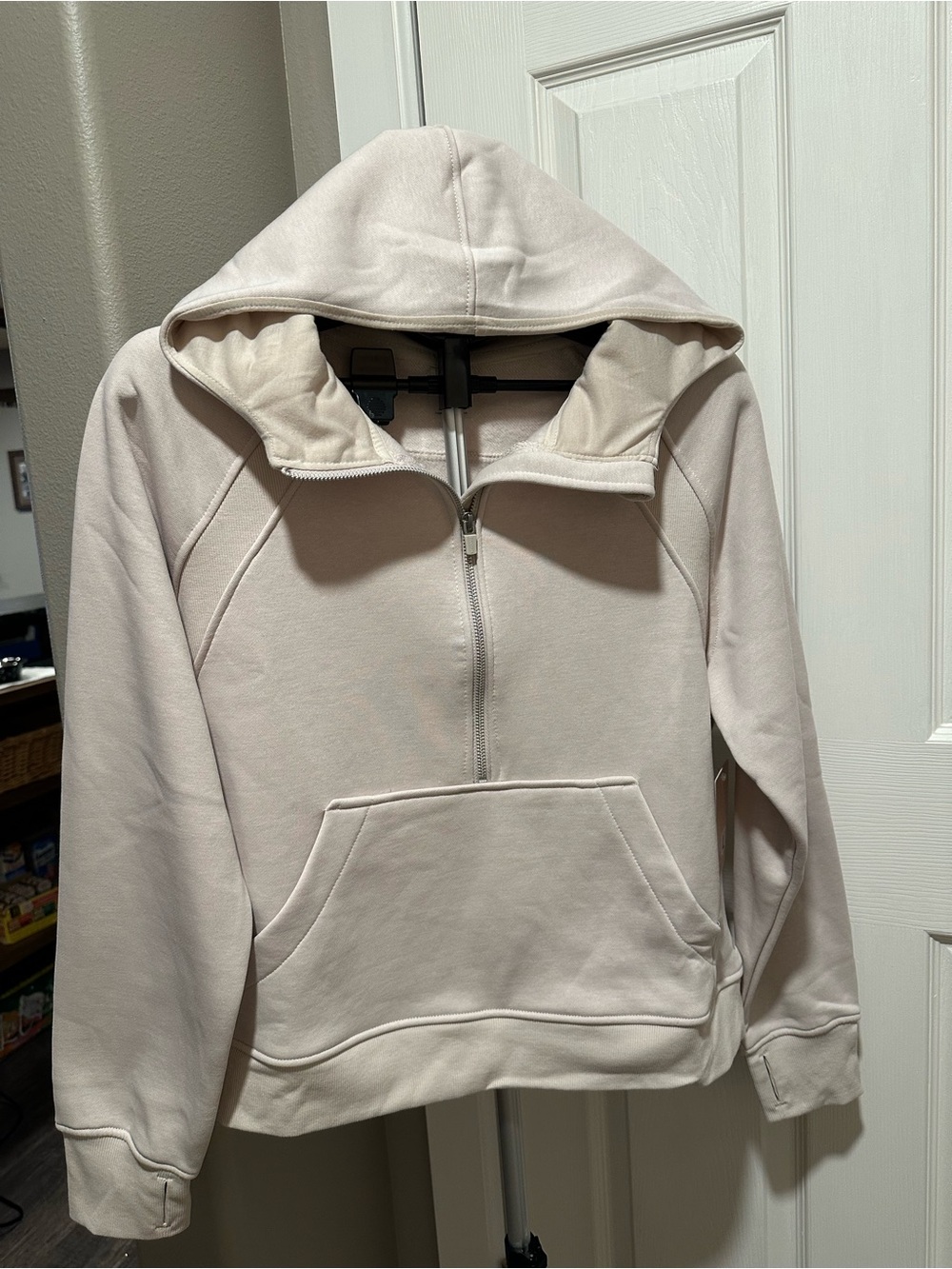 Danskin woman’s Zip-Up Hoodie in Light Cream